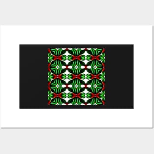 Red and Green Christmas Pattern Number 16 Posters and Art